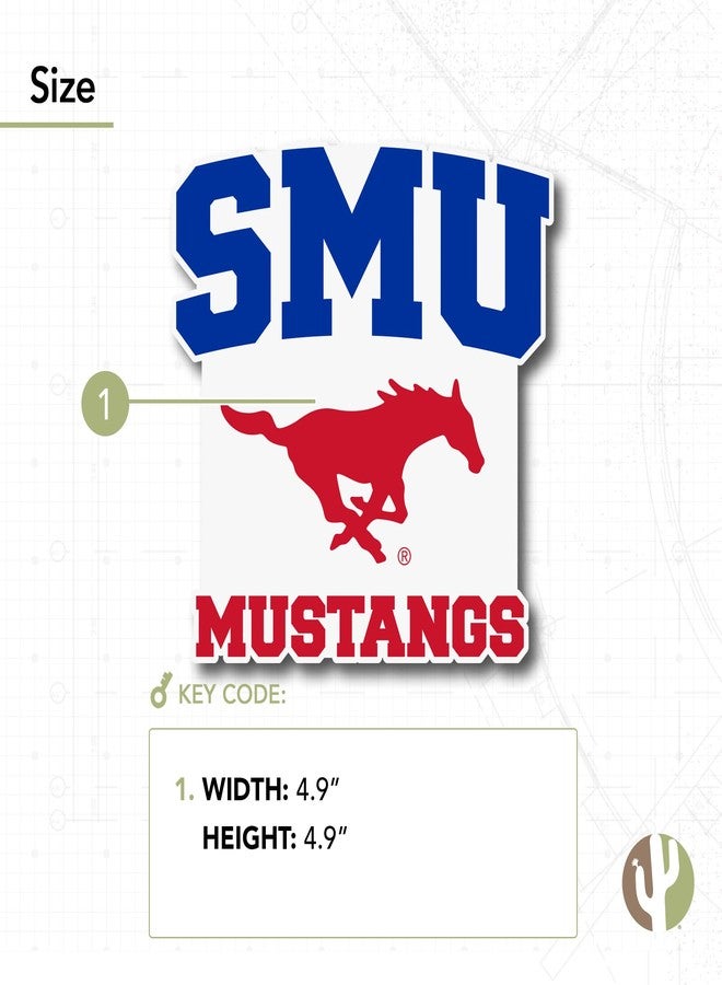 ديزرت كاكتوس ملصق صبار صحراوي لجامعة ساوثرن ميثوديست، ملصق فينيل لشعار SMU Mustangs، مناسب لأجهزة الكمبيوتر المحمول، زجاجات المياه، السيارات، ودفاتر القصاصات (IND 5) - Image 2