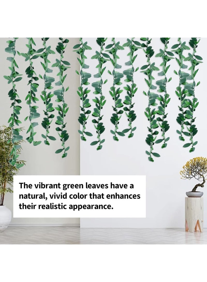 Artificial Garland, Green Leaves Fake Vine for Home Garden Wedding Party Wall Decor, Realistic Hanging Foliage Wreath Easy to Use, 7.5 m 24.6 ft Long, 1 Pack Green - Image 4