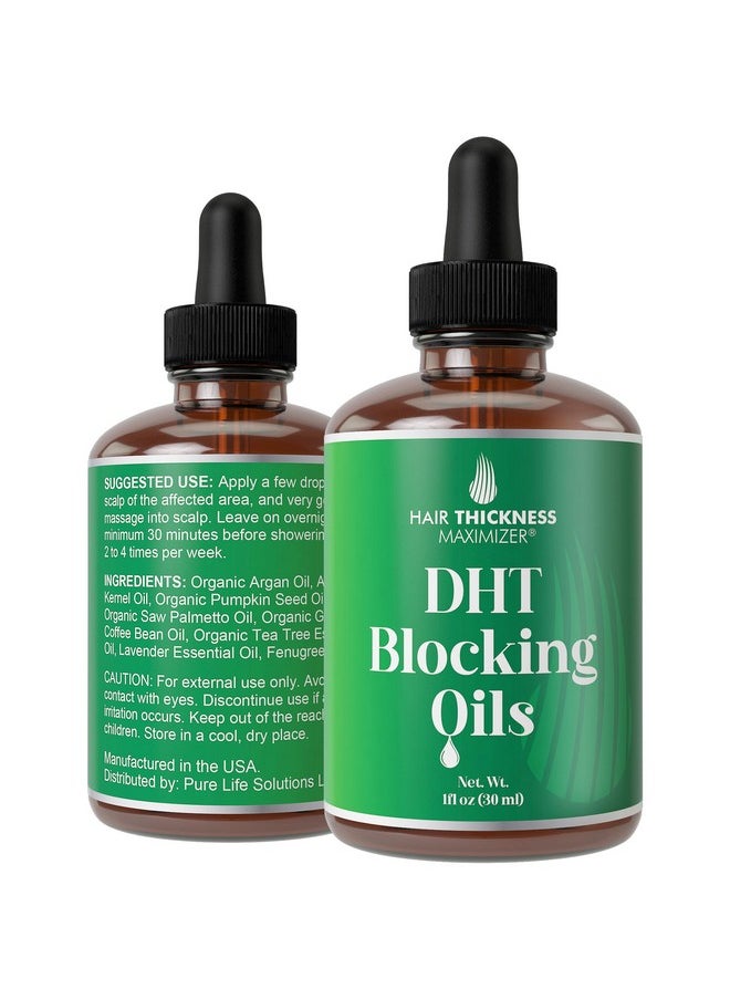 HAIR THICKNESS MAXIMIZER - DHT Blocker for Women & Men - Vegan Thickening Moisturizing Strengthening DHT Blocking Serum - Topical Scalp Oil Treatment for Weak Frizzy Dry Hair - 1oz - DHT Blocking Oil for Hair - Image 1