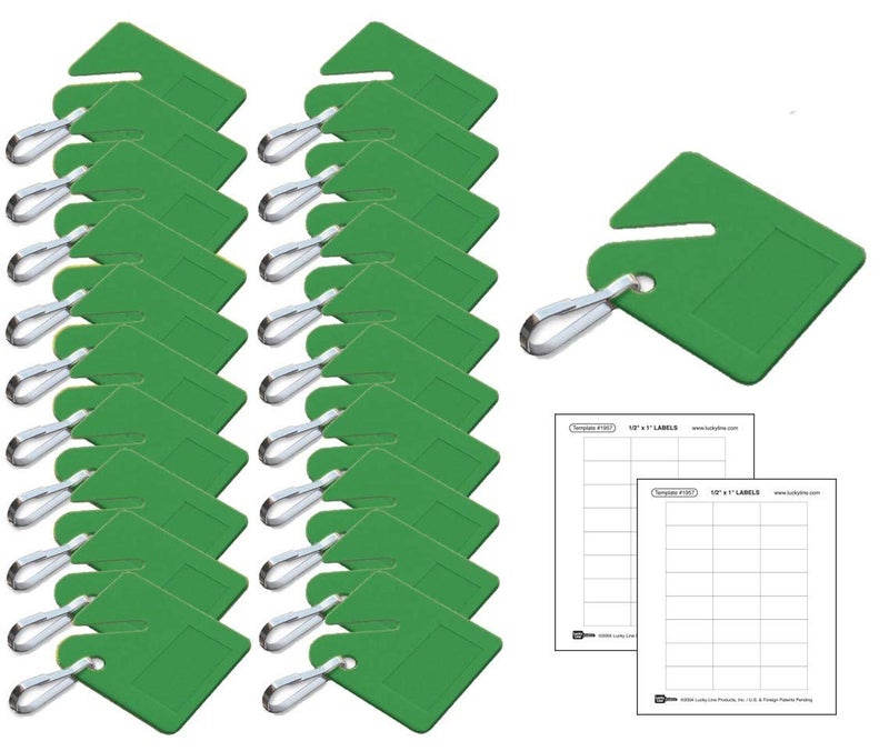 Lucky Line Square Slotted Cabinet Key Tag with Hooks and Labels, 20 Pack (2664020) - Image 5