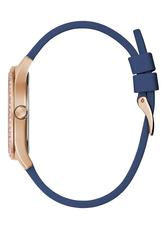 GUESS Glitz Logo Dial & Silicone Strap Watch