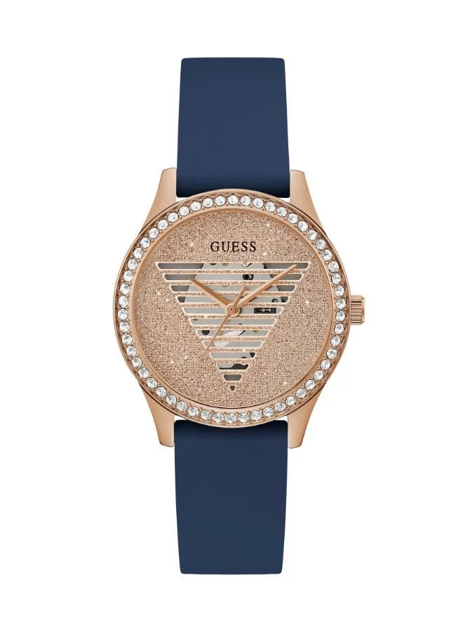 GUESS Glitz Logo Dial & Silicone Strap Watch