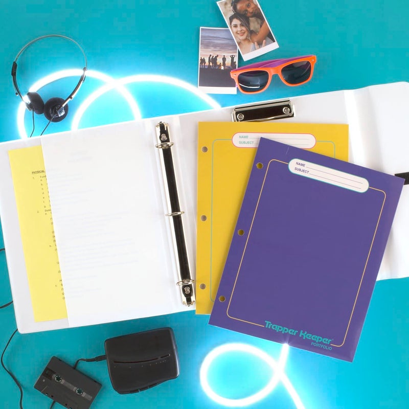 Mead Trapper Keeper Binder, Retro Design, 1 Inch Binder with Folders and Pockets, Holds 8-1/2" x 11" Paper, Colorblock (260038FN-ECM) - Image 4