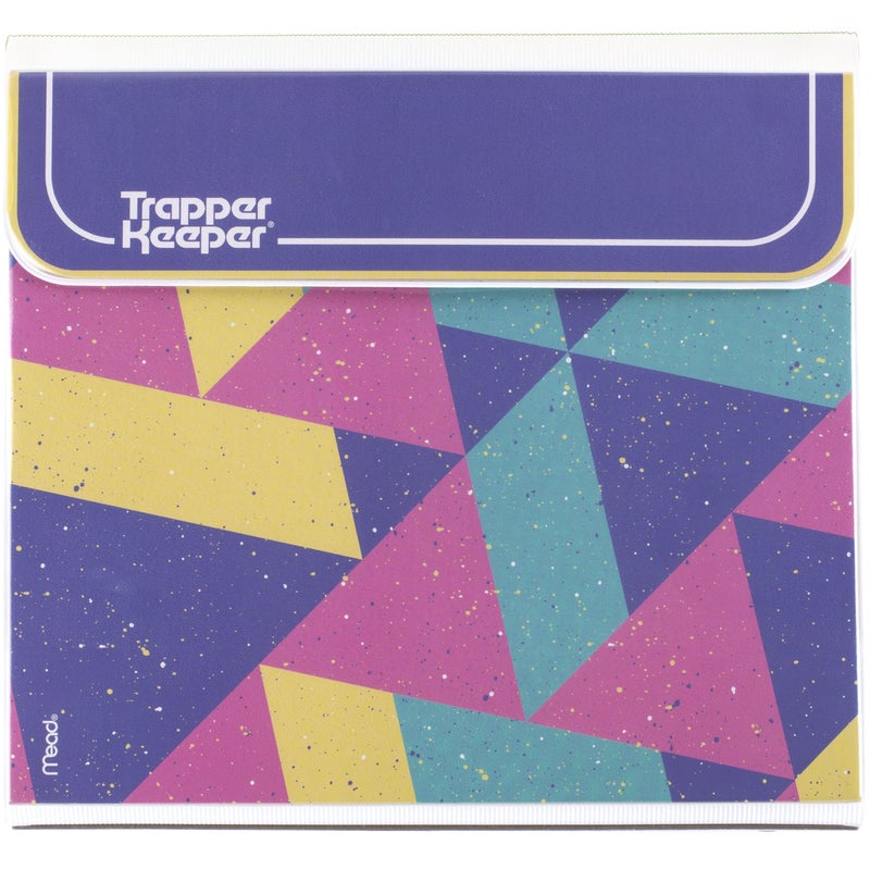 Mead Trapper Keeper Binder, Retro Design, 1 Inch Binder with Folders and Pockets, Holds 8-1/2" x 11" Paper, Colorblock (260038FN-ECM) - Image 1