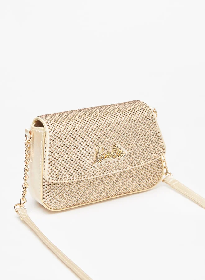 Barbie Girls Embellished Crossbody Bag with Magnetic Closure