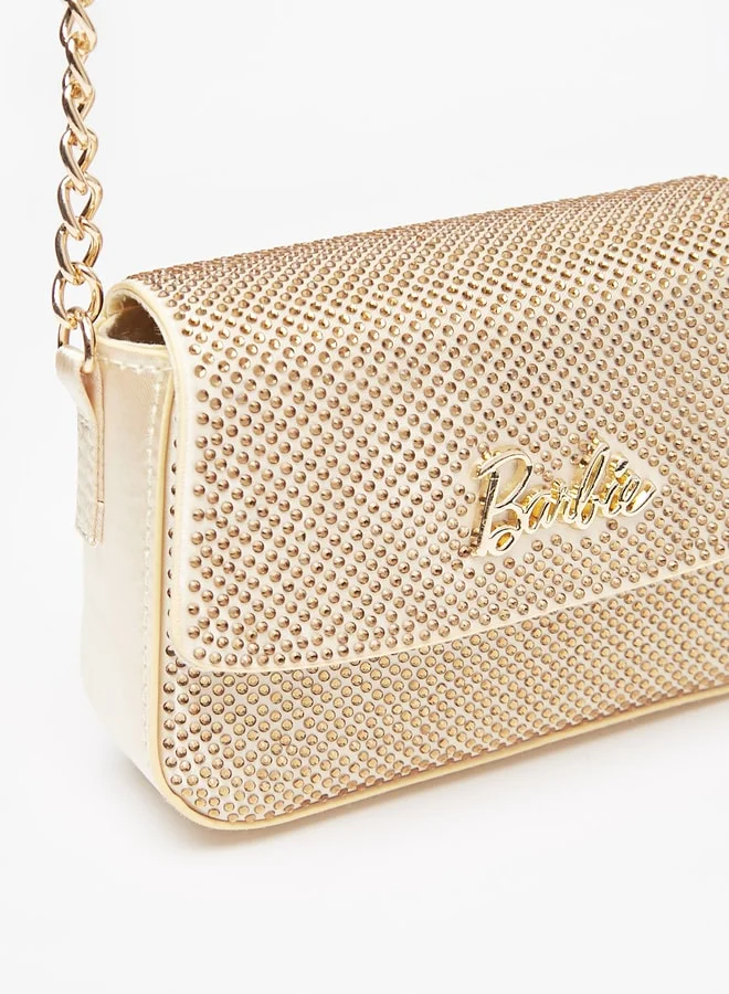 Barbie Girls Embellished Crossbody Bag with Magnetic Closure