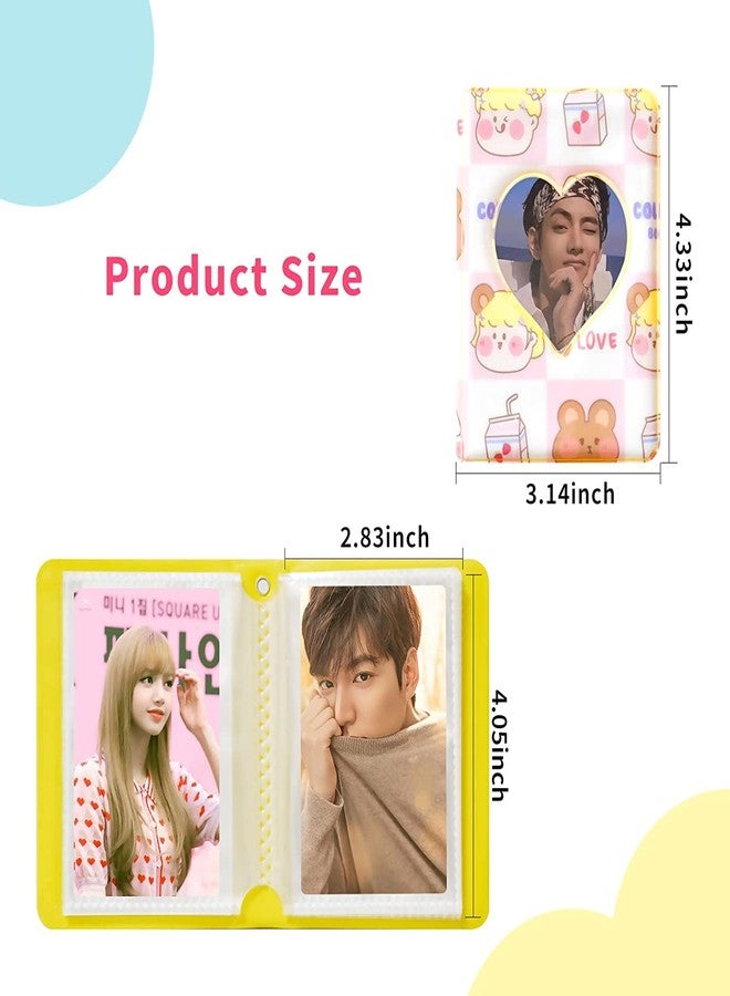Babyfond ألبوم صور صغير بحجم 3 بوصات، حامل بطاقات صور كيبوب، ألبوم صور صغير، حامل بطاقات صور على شكل قلب مجوف، ألبوم كيبوب بـ 40 جيبًا مع قلادة جميلة لجمع الصور (وردي) - Image 5