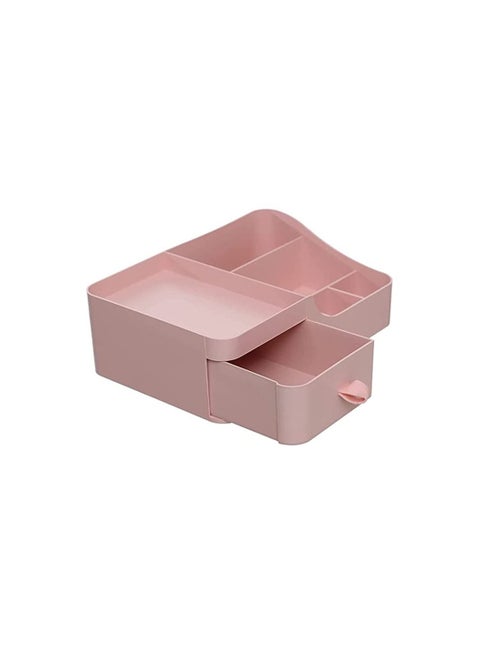 Plastic Makeup Organizer With 6 Slots And Drawer
