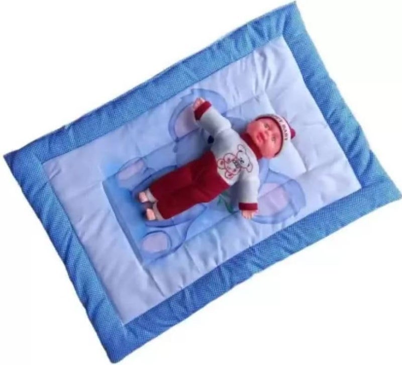 SmallBerry™ Combo Newborn Baby Pom Pom Cotton Baby Bed | Godari | Cradle Bed | Crib Sheet | Changing Mat Baby Godadi | Godari | Bedding Set | Mattress_Pack of 2 Piece_Panda & House - Image 3