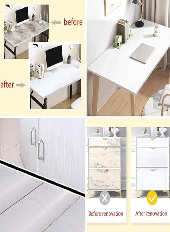 tiltil White Wood Wallpaper - White Wood Contact Paper - Wood Peel and Stick Wallpaper - White Wood Self-Adhesive & Removable Wallpaper for Countertop Furniture Kitchen Wall, Easy to Clean 17.7”×78.8” Vinyl - Image 3