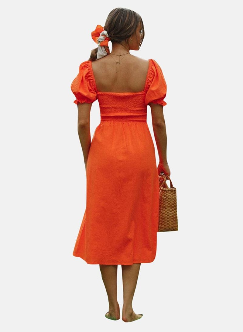 يونيكي فستان ميدي ببلوزة مطاطية - Image 2