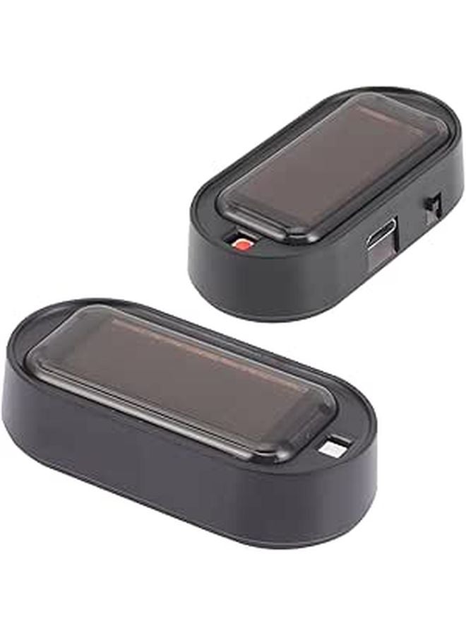 Solar Powered Car Theft Warning Light 2 Pack with Adhesive Base Flashing Security Lamp for Vehicle Roof USB Rechargeable - Image 1