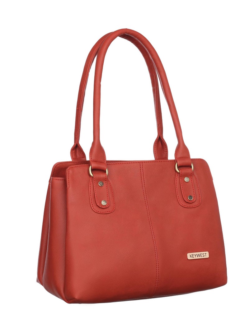 Keywest Women's Penguin Satchel Tote Handbag for Women | Ladies purse | Stylish Shoulder Bag | Gift For Woman | Red - Image 1