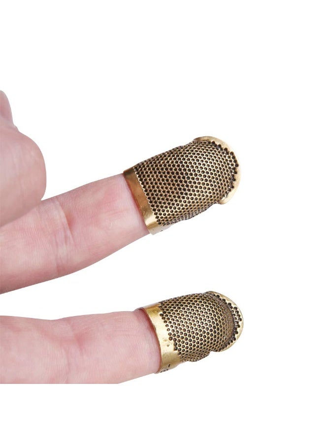 4 Pack Adjustable Metal Sewing Thimble Finger Protector for Quilting & Needlework, 2 Sizes (S, M) - Image 2