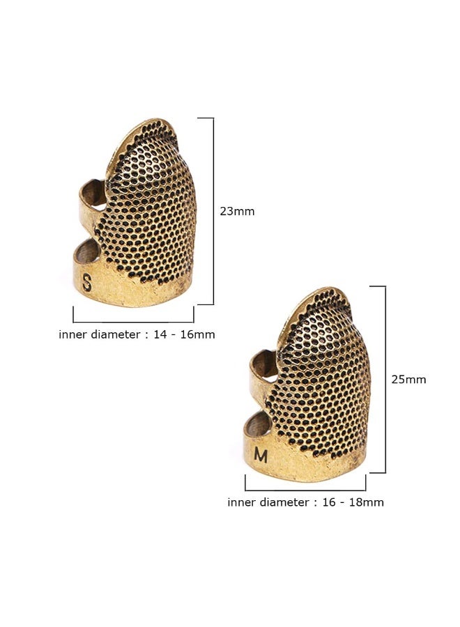 4 Pack Adjustable Metal Sewing Thimble Finger Protector for Quilting & Needlework, 2 Sizes (S, M) - Image 3