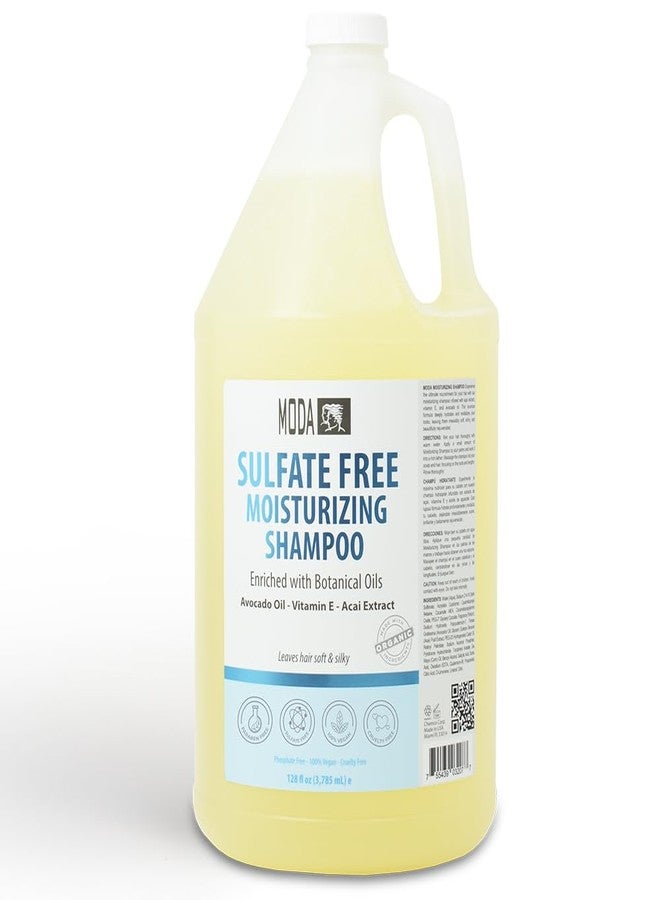 MODA Sulfate-Free Moisturizing Shampoo for All Hair Types - Professional - Deeply Cleanses and Conditions, Strengthens, Restores and Shines Hair - 1 GAL - Image 1
