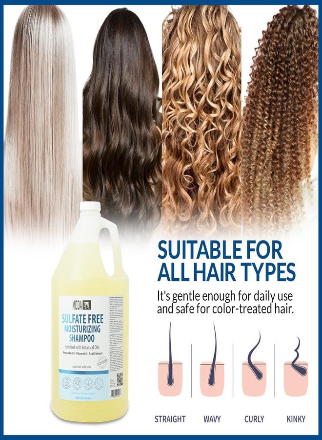 MODA Sulfate-Free Moisturizing Shampoo for All Hair Types - Professional - Deeply Cleanses and Conditions, Strengthens, Restores and Shines Hair - 1 GAL - Image 5