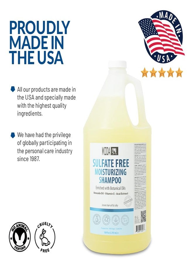 MODA Sulfate-Free Moisturizing Shampoo for All Hair Types - Professional - Deeply Cleanses and Conditions, Strengthens, Restores and Shines Hair - 1 GAL - Image 3