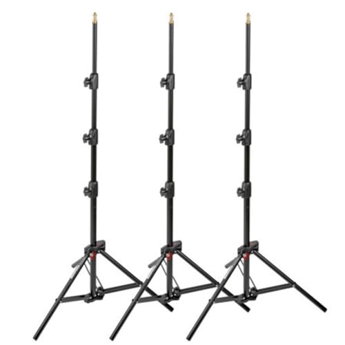 Manfrotto 1051BAC-3 6-Feet 9-Inches Alu Mini Compact Stand AC with 4 Section and 3 Risers, 3-Pack (Black) - Image 2
