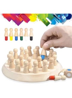 HOOKOR Wooden Memory Match Stick Chess Game, Hirger Color Memory Chess, Funny Block Board Game,Memory Match Stick Chess Game,Parent-Child Interaction Toy, Brain Teaser for Boys and Girls Age 3 and Up  - Image 2