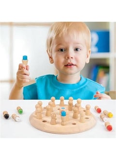 HOOKOR Wooden Memory Match Stick Chess Game, Hirger Color Memory Chess, Funny Block Board Game,Memory Match Stick Chess Game,Parent-Child Interaction Toy, Brain Teaser for Boys and Girls Age 3 and Up  - Image 3