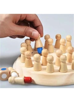HOOKOR Wooden Memory Match Stick Chess Game, Hirger Color Memory Chess, Funny Block Board Game,Memory Match Stick Chess Game,Parent-Child Interaction Toy, Brain Teaser for Boys and Girls Age 3 and Up  - Image 1
