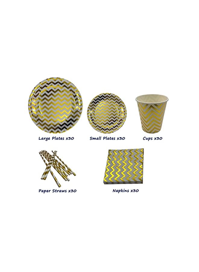 Raxoom PCS Disposable Party Dinnerware With Premium Gold Cutlery Set For Ramadan (24 Guests) - Image 3