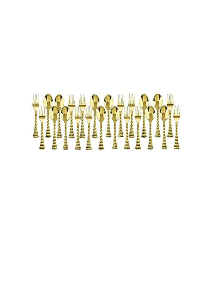 Raxoom PCS Disposable Party Dinnerware With Premium Gold Cutlery Set For Ramadan (24 Guests) - Image 4