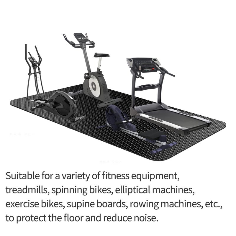 TONINT Large Exercise Mat, Equipment Mat,Treadmill Bike Workout Mats for Home Gym Flooring Rubber Mat Fitness Yoga Cardio Weightlifting, Jump Rope, Non-slipping, 2.65-Feet x 7-Feet - Image 3