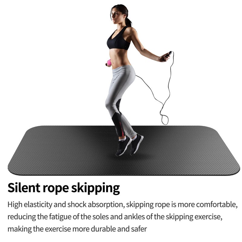 TONINT Large Exercise Mat, Equipment Mat,Treadmill Bike Workout Mats for Home Gym Flooring Rubber Mat Fitness Yoga Cardio Weightlifting, Jump Rope, Non-slipping, 2.65-Feet x 7-Feet - Image 4