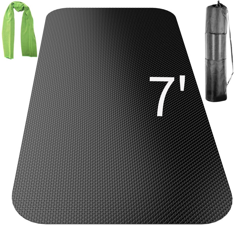 TONINT Large Exercise Mat, Equipment Mat,Treadmill Bike Workout Mats for Home Gym Flooring Rubber Mat Fitness Yoga Cardio Weightlifting, Jump Rope, Non-slipping, 2.65-Feet x 7-Feet - Image 1