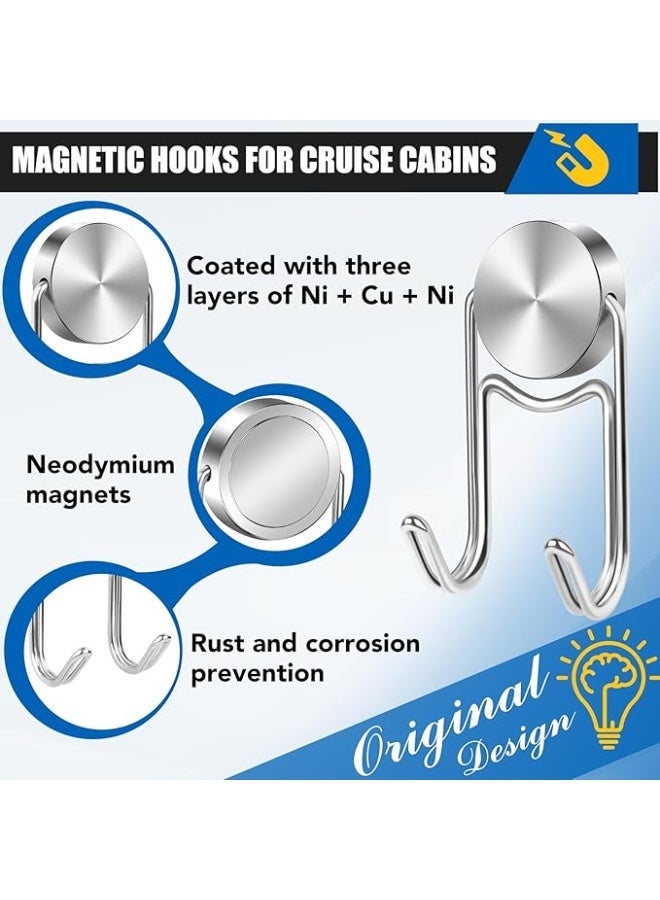 Magnet Hooks, Swivel  Magnets with Hooks, Heavy Duty Magnet Hook for Cruise Cabins, Fridge, Hanging, Classroom, Whiteboard, Grill, Rare Earth Magnets -3 Pcs - Image 2