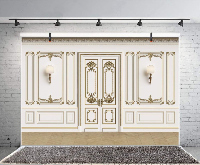 Leyiyi 10x8ft Vintage Room Inside Backdrop European Frame French Door Modern Castle House Cementery Wall Empty Building Photo Background Cowboy Kids Birthday Portrait Studio Prop Vinyl Wallpaper - Image 4