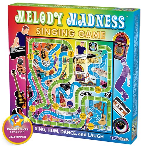 Funwares Melody Madness a Singing Game Sing It or Shout It Talent NOT Required Family and Party Board Game - Image 1