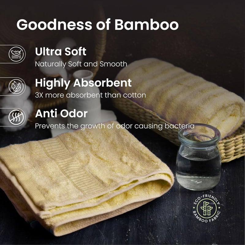 Mush Bamboo Hand Towels Set of 2 | 100% Bamboo Gym Towel for Men/Women Workout | Ultra Soft, Absorbent & Quick Dry Towel for Gym, Travel, Sports and Yoga | 40 x 60 cms | 600 GSM (Golden Brown) - Image 2