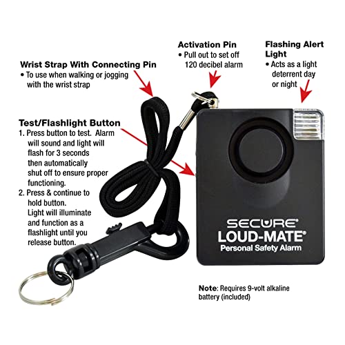 Secure Safety Solutions Loud-Mate 130 dB Panic Alarm Emergency Alert for Personal Safety and Protection Against Attackers, Mugging, Robbery - Extra Loud Siren with Light for Women & Men Self Defense - Image 2