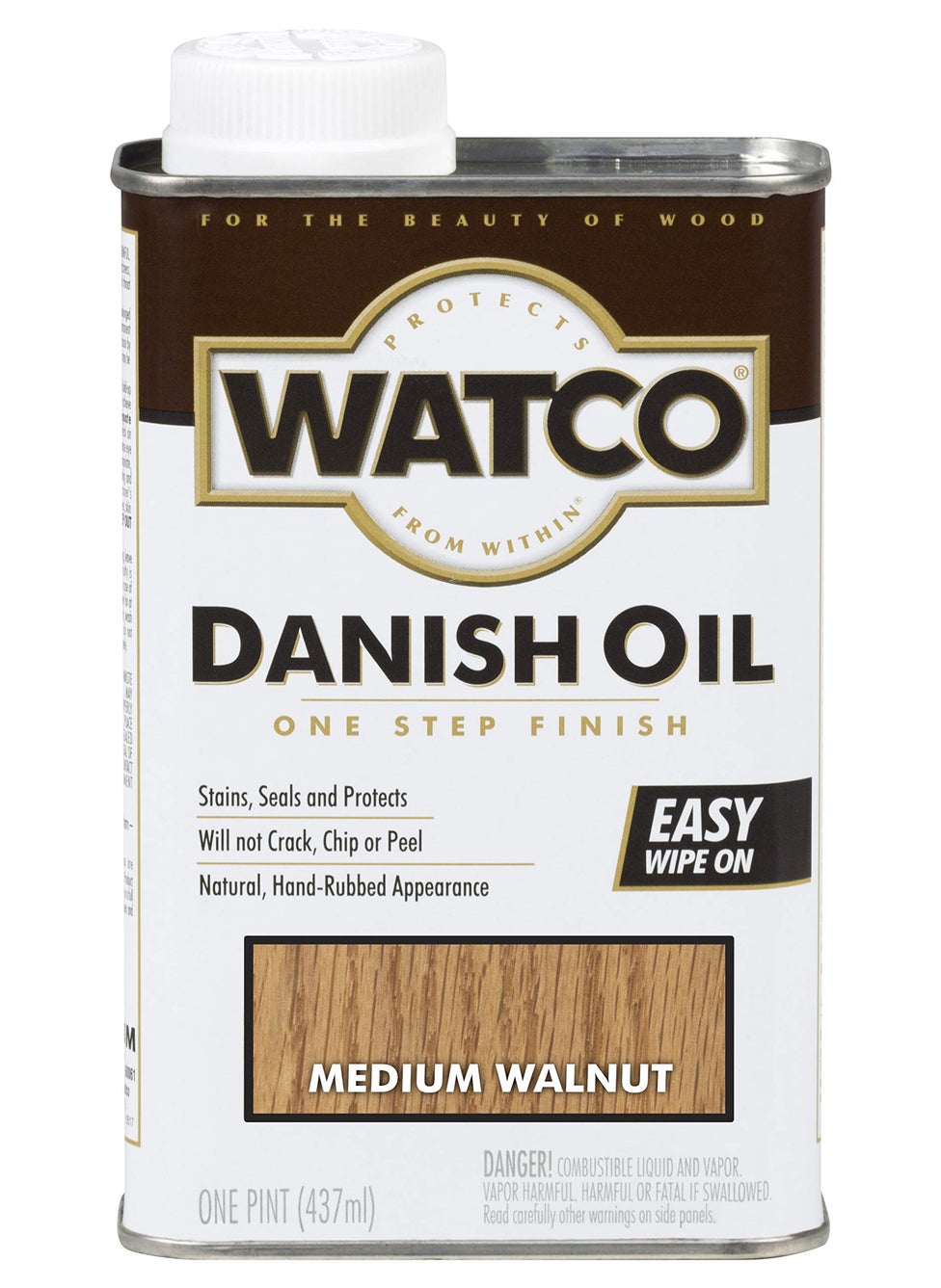 RUST-OLEUM RUST-OLEUM Watco 65951 Danish Oil Wood Finish, Pint, Medium Walnut  - Image 1