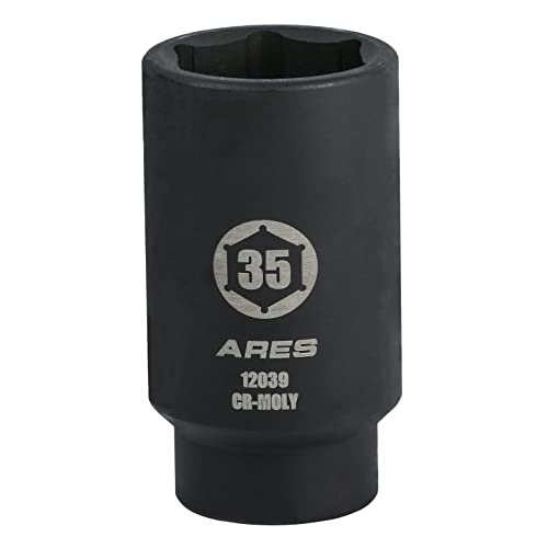 ARES 12039-35MM Axle Nut Socket - 6 Point Socket - Extra Deep 1/2-Inch Drive Impact Socket for Easy Removal of Axle Shaft Nuts - Image 1