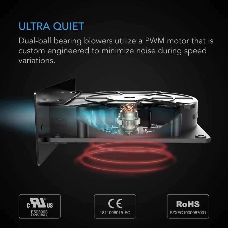 AC Infinity AIRPLATE S2, Quiet Cooling Blower Fan System 6" with Speed Control, for Home Theater AV Cabinets - Image 4