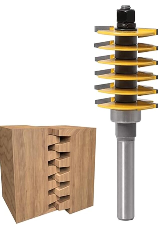 Baorder 1/2 Inch Shank Rail and Stile Finger Joint Glue Router Bit Cone Tenon Woodwork Cutter Tool