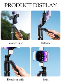 DUNISO Selfie Stick, All-in-1 Extendable Cell Phone Tripod Stand,Rotate Phone Tripod with Bluetooth Remote Shutter and Fill Light,Group Selfies/Live Streaming/Video Recording Compatible with All Phones  - Image 4