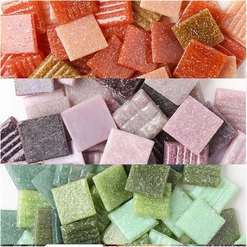 Mosaic Tiles 100g/3.5oz(Approx.35pcs) Mosaic Quartz Tiles 2cm/0.78in Square Tile 0.4cm/0.15in Thickness DIY Craft Materials Mixed Color Mix - Image 4