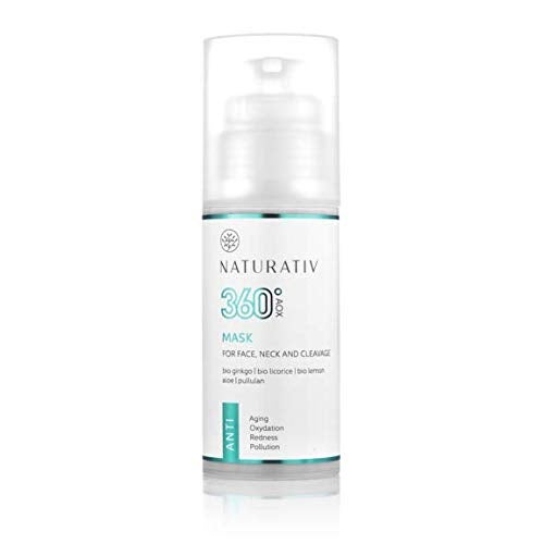 NATURATIV Face Mask 360 AOX  Skin Brightening Lifts Sagging Skin Smooths Fine Lines  Aloe Vera Juice Ginko Biloba  Lemon extract  100 ml 
