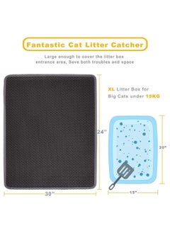 LeToo Cat Litter Mat Trapping for Litter Box, No-Toxic & Super Size, Urine  & Waterproof, Honeycomb Double Layer Anti Tracking Kitty Mats, No  Phthalate, Washable Easy Clean 24 x 15 Grey