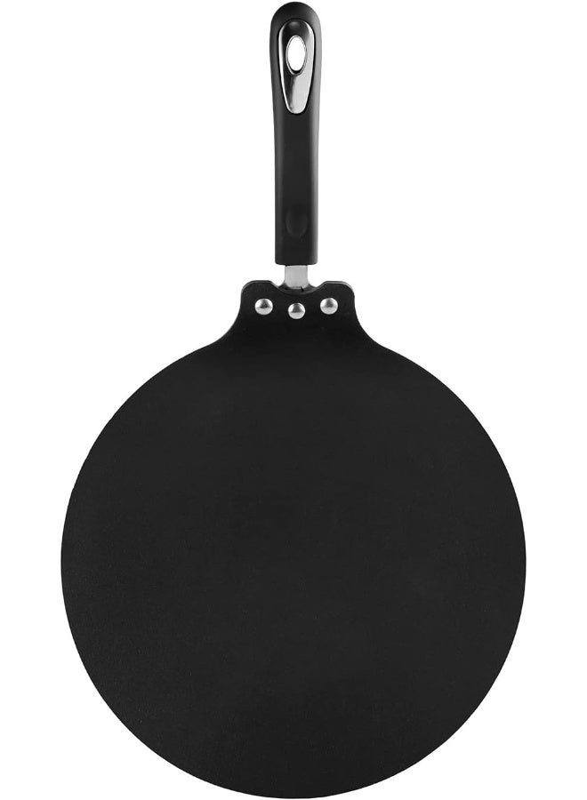 Vinod Hanos Non-Stick Flat Multi Tawa 30 cm Diameter, Hard Anodised Non-Stick Coating with Bakelite Riveted Handle - 5.25 mm Thickness, Black (Induction and Gas Stove Friendly) - Image 5