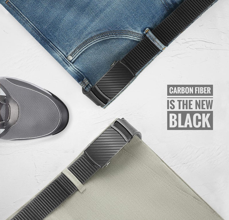 CHAOREN Mens Belt Stretchable - Grey Elastic Golf Nylon Web Adjustable Belt - for Casual Wear - Image 5