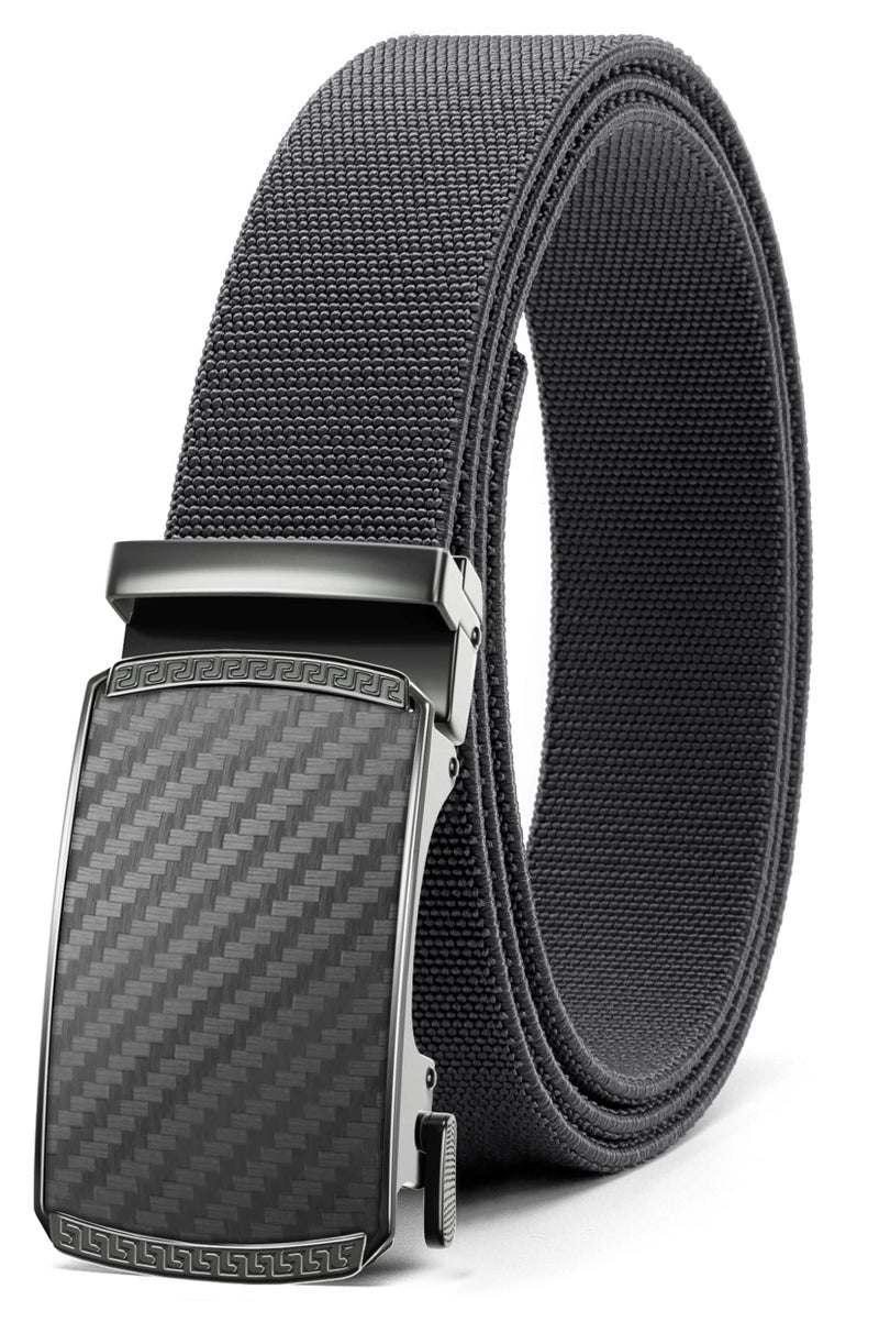 CHAOREN Mens Belt Stretchable - Grey Elastic Golf Nylon Web Adjustable Belt - for Casual Wear - Image 1