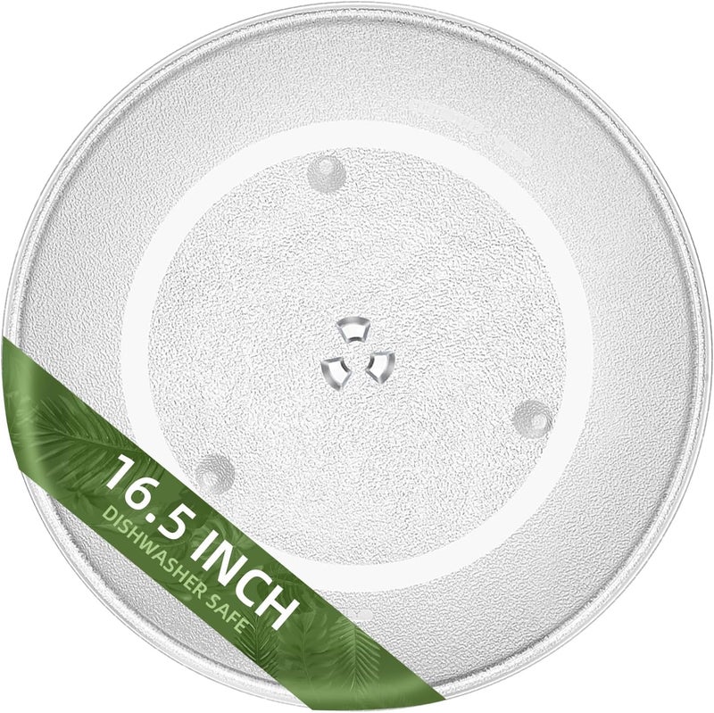 Gemroom 16.5" Microwave Turntable Plate Compatible with Panasonic A06014M00AP F06014M00AP, 16 1/2 inch Microwave Glass Plate Replacement for GE WB48X29704 Frigidaire 5304519348 Whirlpool WPW10510836 - Image 1