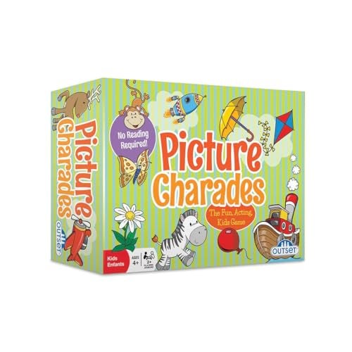 Outset Media Picture Charades No Reading Required Preschool Game for Ages 4 and up Multi Includes 192 Cards Instructions - Image 1