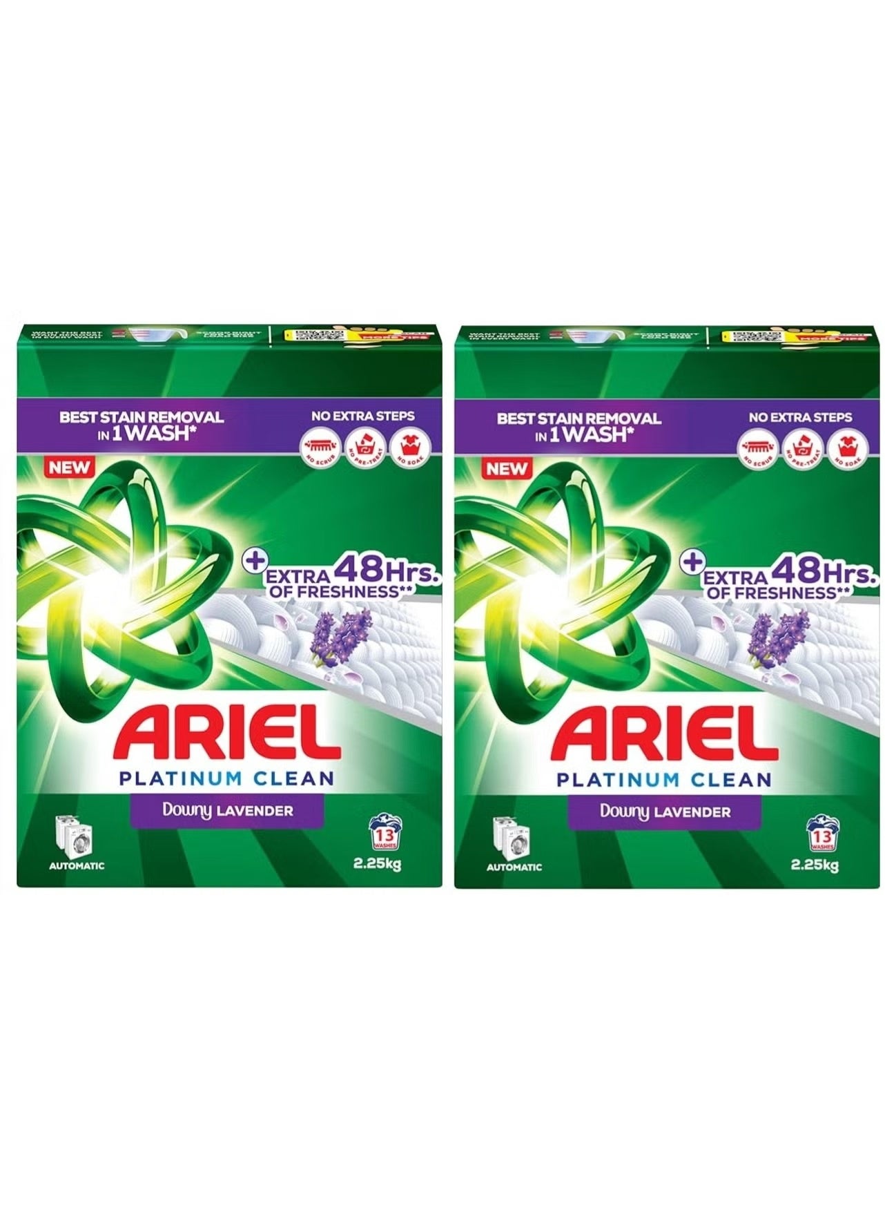 Ariel Automatic Downy Lavender Laundry Detergent Powder, 2.25Kg pack of 2